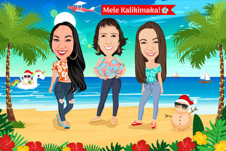 christmas caricature card