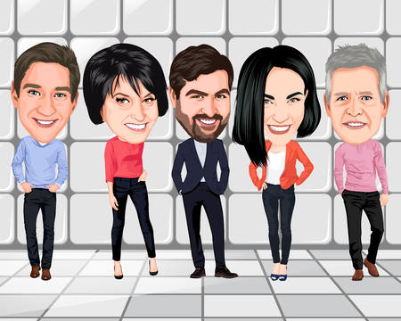 company caricature testimonial