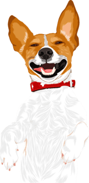 happy looking dog cartoon