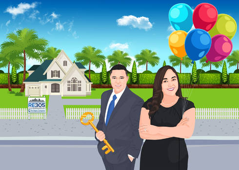 real estate caricature cartoon